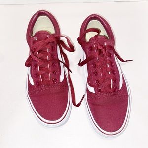 Vans Women Maroon White Sneakers Size 6.5